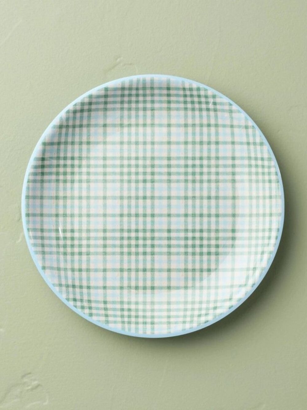 4pk 8.5" Layered Plaid Melamine Salad Plate Green/Blue - Hearth & Hand Magnolia